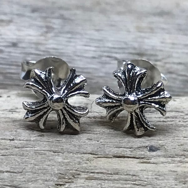 Tiny Cross Stud Earrings, Cross Earrings, Silver Cross Stud Earrings CRS036