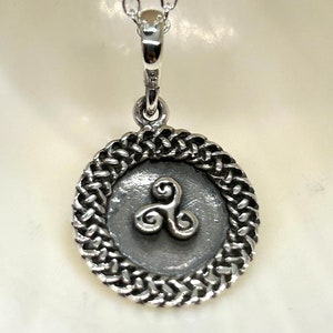 Triskelion Pendant | Sterling Silver Celtic Spiral Talisman | Eternal Life Energy Amulet | Rustic Oxidized Spiritual Charm IZS032