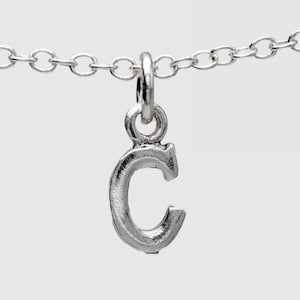 Breloque lettre C en argent sterling 925, breloque C en argent sterling, breloques initiales, breloque lettre, collier C, pendentif C, breloque C VTS128