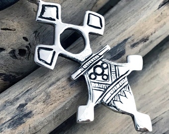 925 Sterling Silber Tuareg Kreuz Amulett Talisman Anhänger Halskette