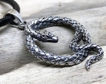 Sterling Silver Snake Pendant Necklace CRS176