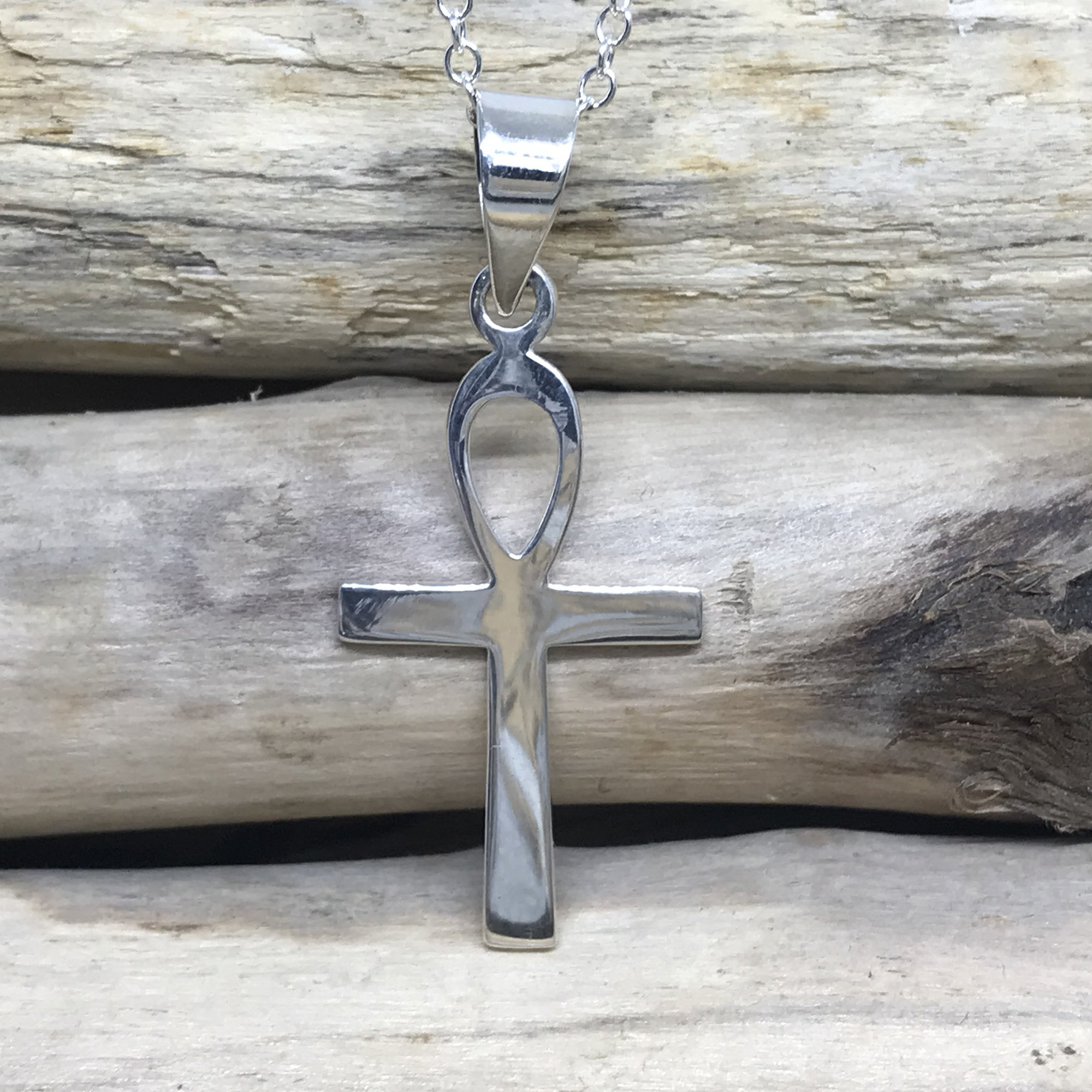 Sterling Silver Ankh Pendant Necklace Ankh Necklace Ankh Etsy Hong Kong