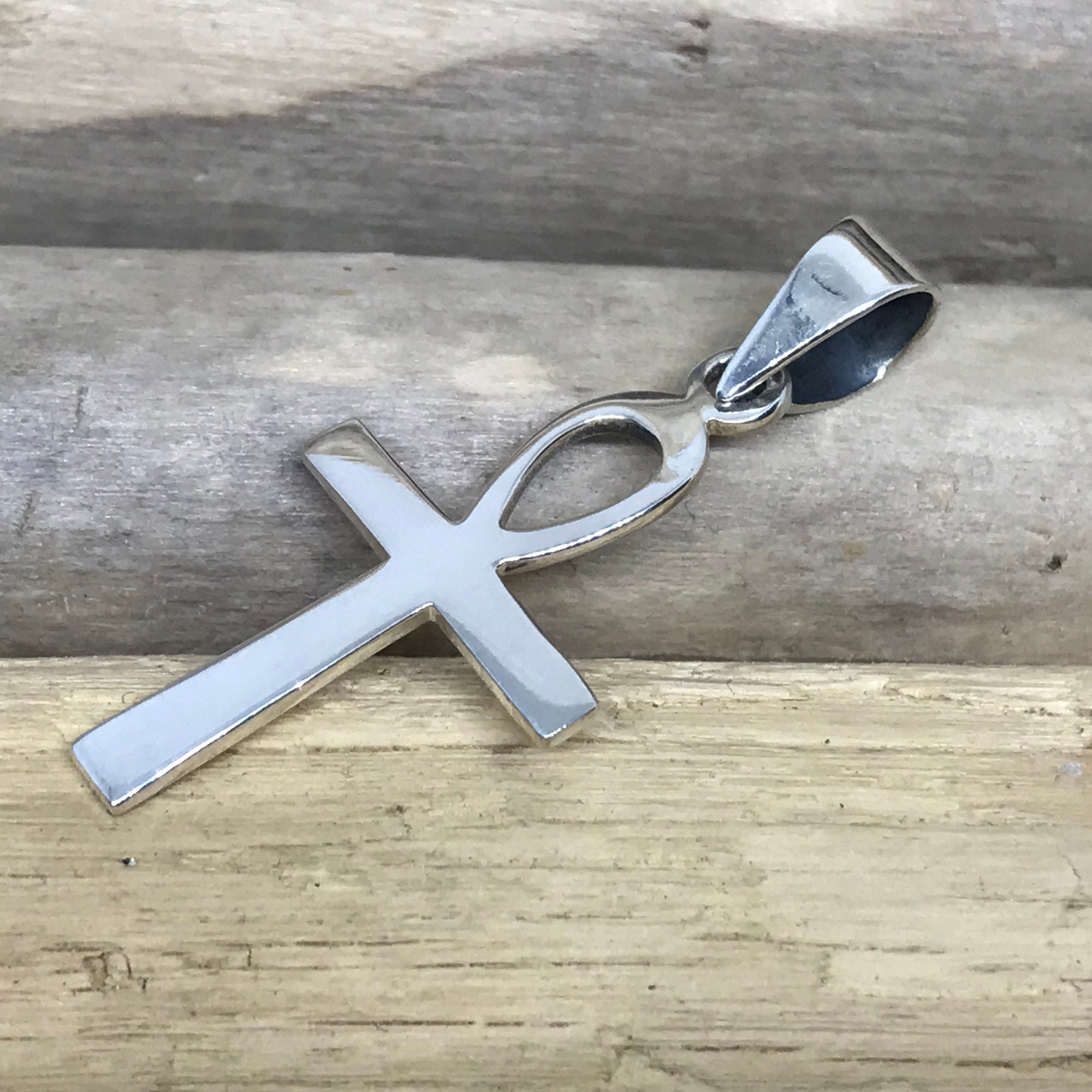 Sterling Silver Ankh Pendant Necklace Ankh Necklace Ankh Etsy Hong Kong