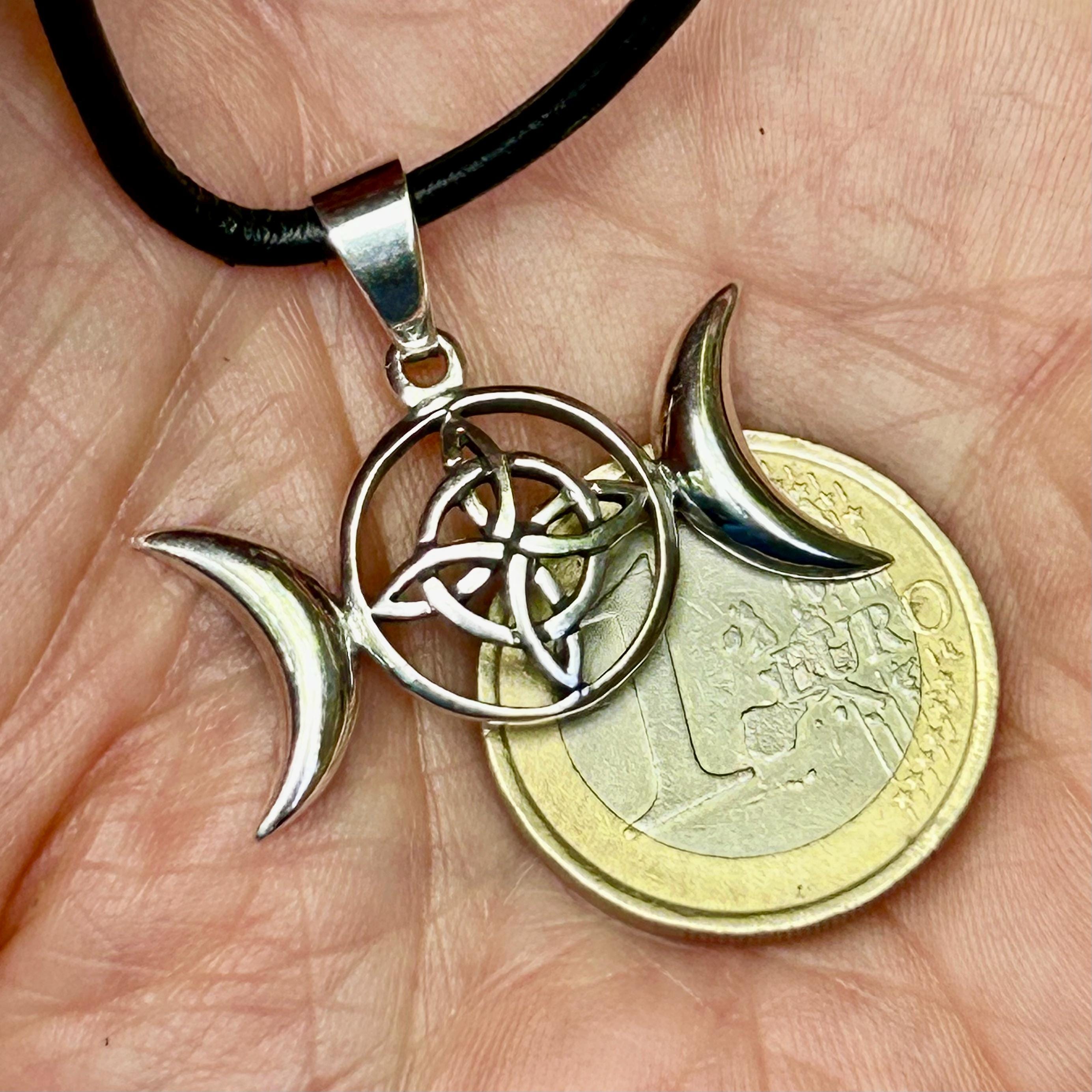 Nodo delle Streghe - Ciondolo - PICCOLO Ciondolo in Argento Sterling 925 - Pietra di Luna Arcobaleno Collezione Dea - Regalo Delizioso - Italia