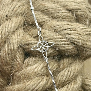 925 Sterling Silver Celtic Witch Knot Wiccan Bracelet