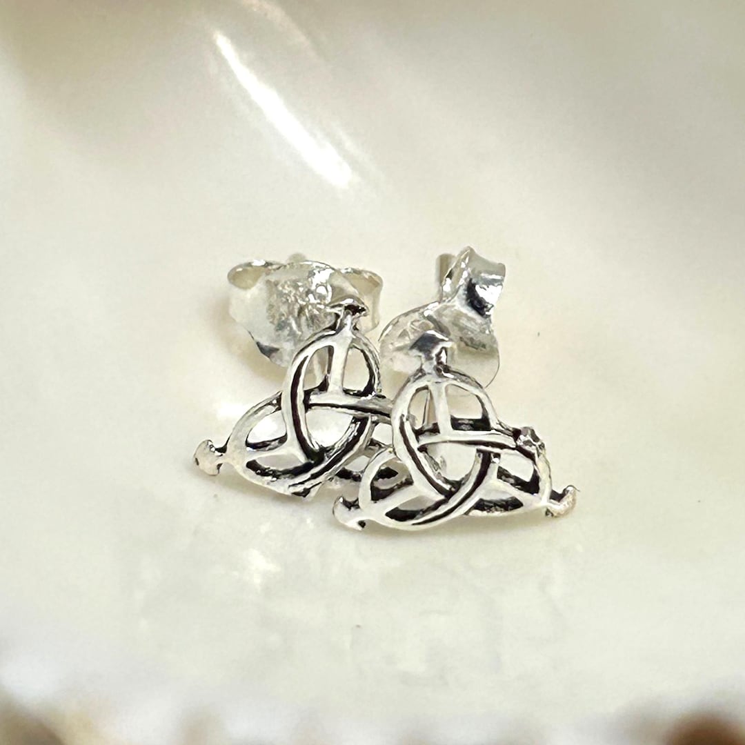 Pendientes Triquetra De Plata – Pendientes Colgantes Con Nudo De Trinidad Celta, Regalo Para Ella - España