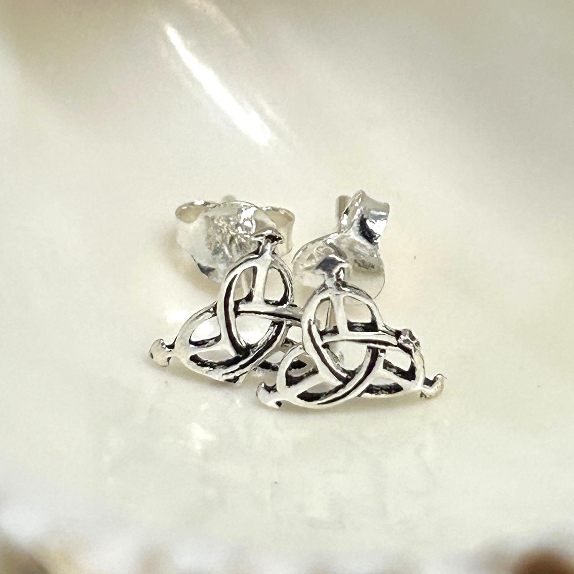 Pendientes Triquetra De Plata – Pendientes Colgantes Con Nudo De Trinidad Celta, Regalo Para Ella - España