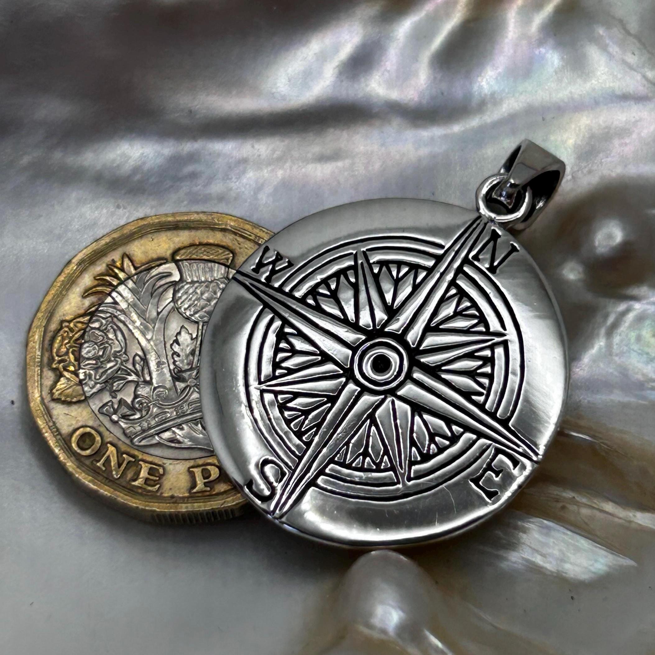 スターリングシルバーのコンパスペンダントネックレス - Etsy 日本