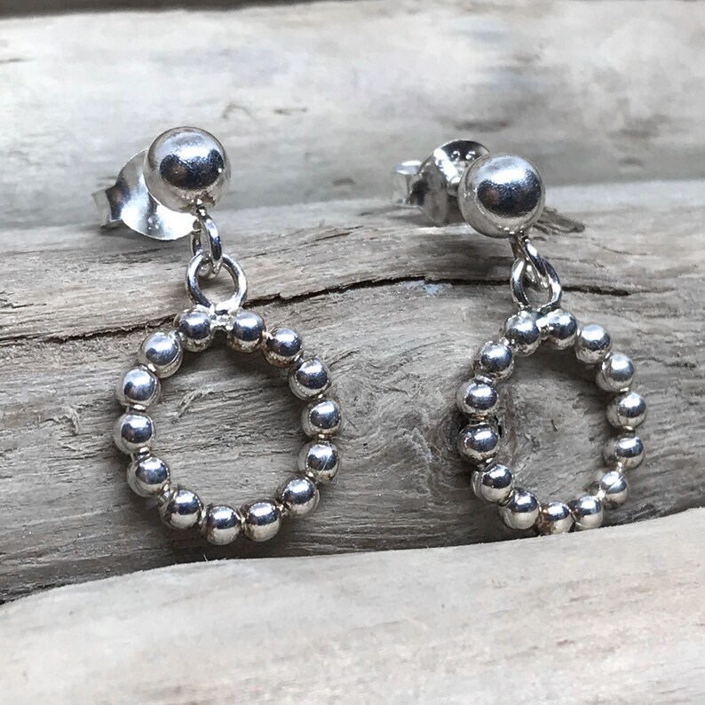 Hoop Earrings Balls Hoops Hoop Silver Dangle Earrings Gipsy Etsy