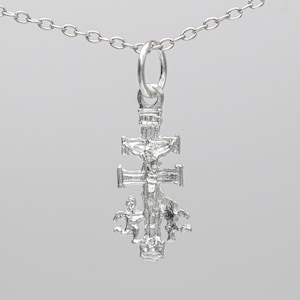 Sterlingzilveren ketting kruis van Caravaca, Moederdag cadeau-ideeën voor haar, oud Spaans kruis Caravaca, kruis van Caravaca, kruisbeeld HGP069