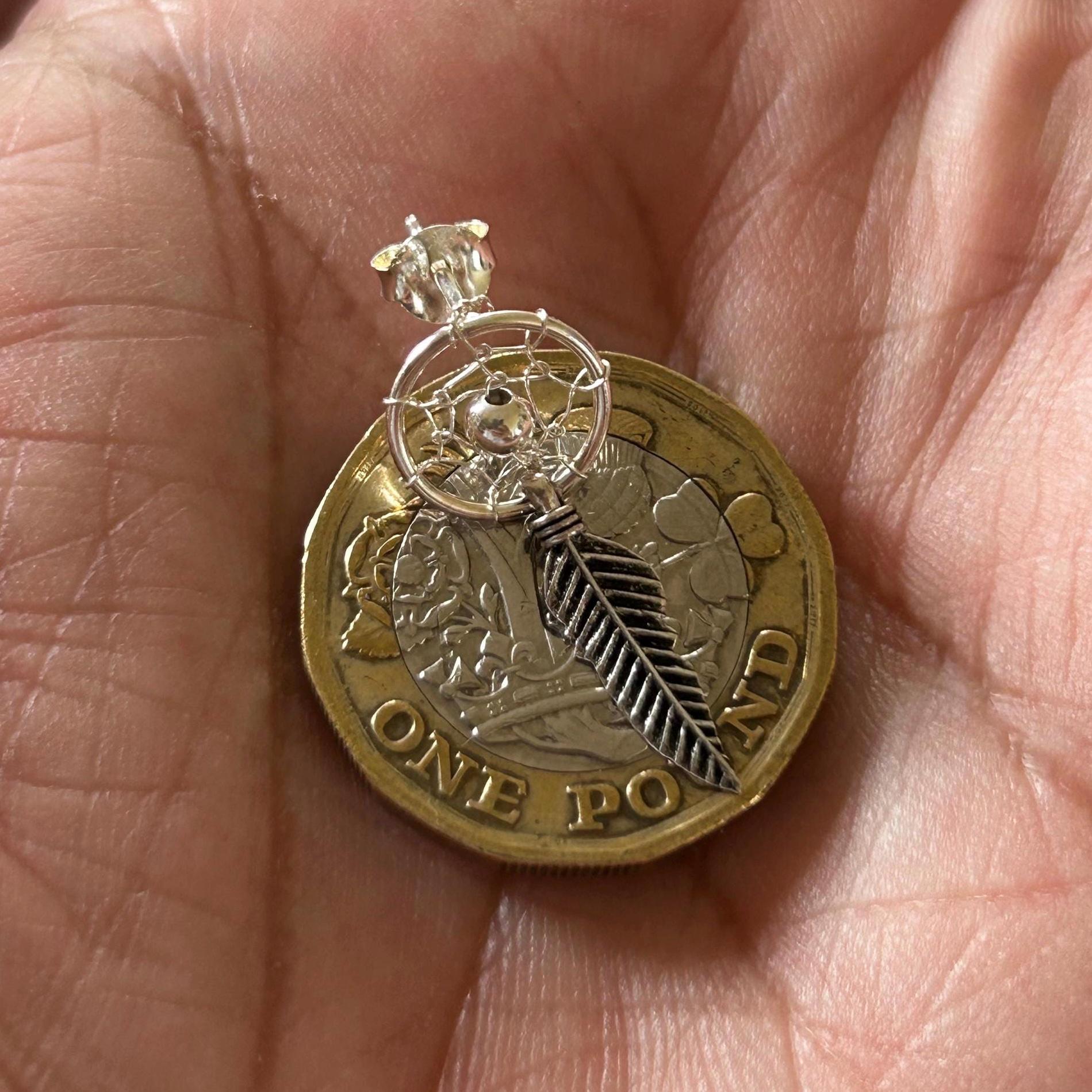 Orecchini Acchiappasogni In Argento Sterling, Piume - Foto 5