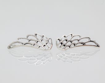 Örhängen i sterlingsilver med änglavinge: Spirituella fjäderörhängen