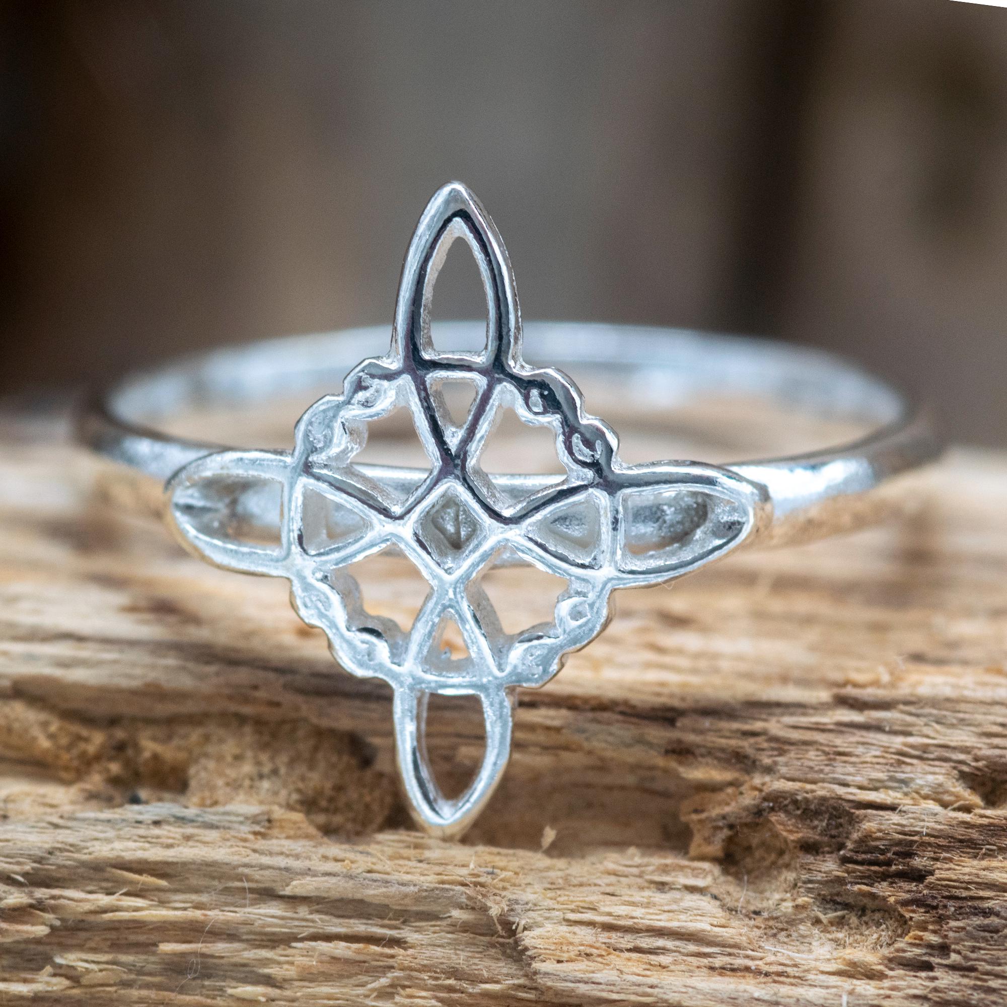 Sterling Silver Witch Knot Ring Protective Amulet Wiccan - Etsy