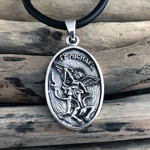 St. Michael Pendant Necklace, Gift for him HGP050