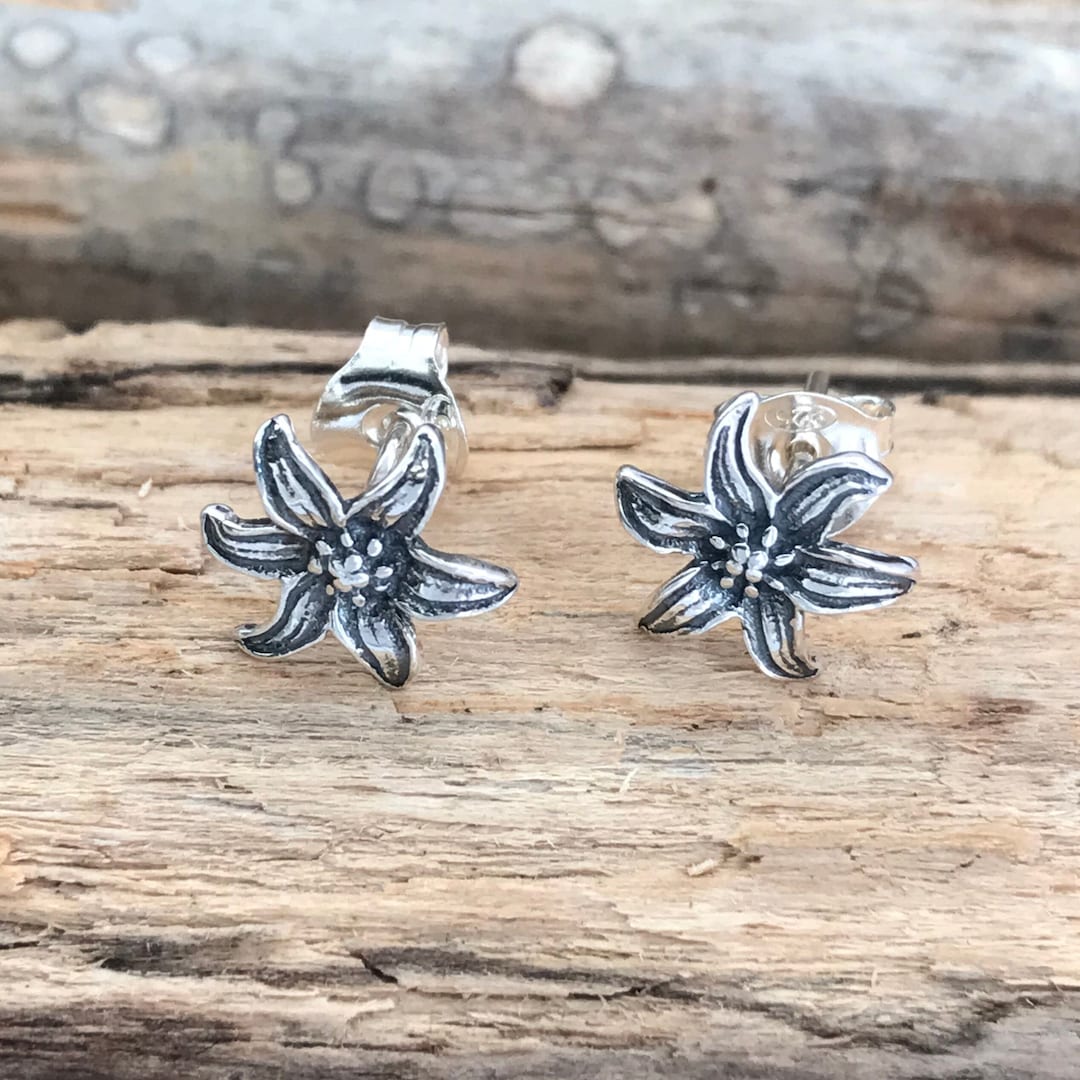 Edelweiss Earrings Mountain Flower Earrings Leontopodium Etsy