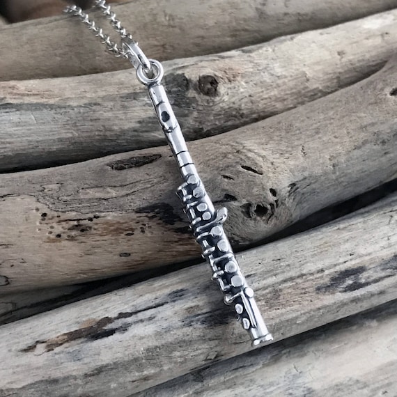 Flute necklace sterling silver deals
