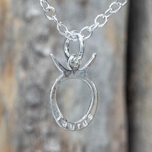 Taurus Zodiac Pendant Necklace | Sterling Silver Taurus Symbol Jewelry | April May Birthday Gift | Astrological Minimalist Necklace CLT107