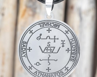 925 Sterling Silver Archangel Michael Seal Pendant Necklace Spiritual Protection Jewelry