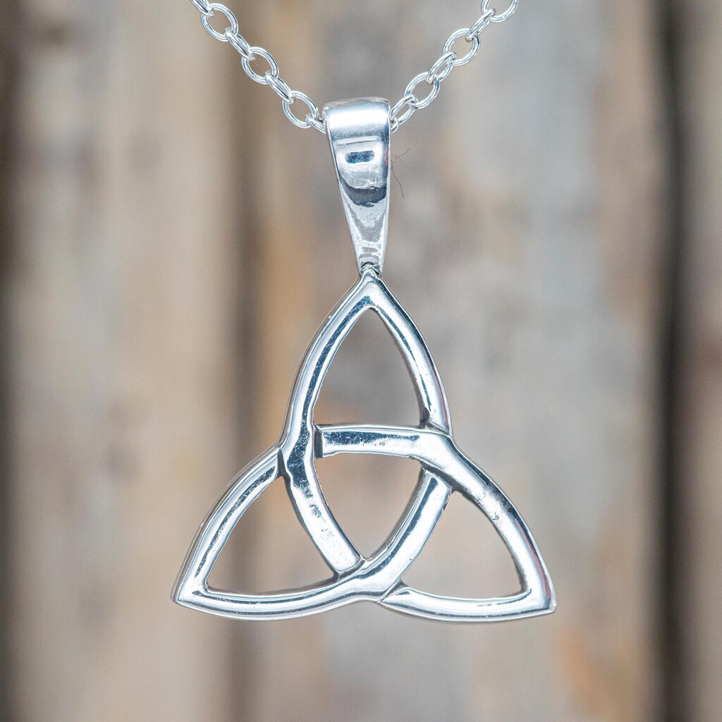 Ciondolo Pentacolo Celtico Nodo Triquetra In Argento 925 – 8.3g, Con Sacchetto Velluto