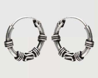 Sterling Silver Bali Style Twist Hoop Earrings Sterling Silver Bali Style Twist Hoop Earrings