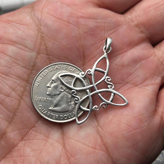 PARYFO Heksenketting Y2K 925 sterling zilver Keltische knoop hanger halsketting zilver/goud/roségoud/zwart Wicca heksen sieraden geschenken voor vrouwen meisjes, 25 *25mm/0.98 *0.98 Zoll, Sterling