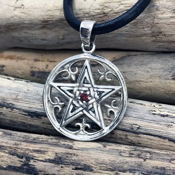 Amazon.com: Real Metal Sterling Silver Inverted Pentacle Pentagram Pendant  with 20 Inch Sterling Silver Necklace: Clothing, Shoes & Jewelry