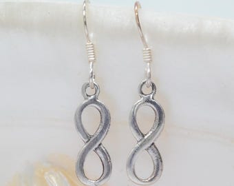 Sterling Silver Infinity Earrings: Minimalist Dangle Jewelry