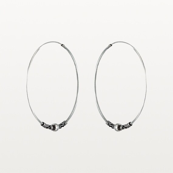 Orecchini Bali in argento sterling, cerchi balinesi con