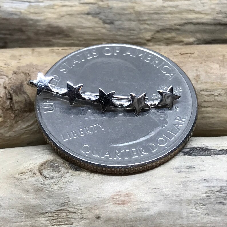 ear climber earrings Star ear crawlers Sterling Silver Stars Ear Climber Five star earrings IZS133
