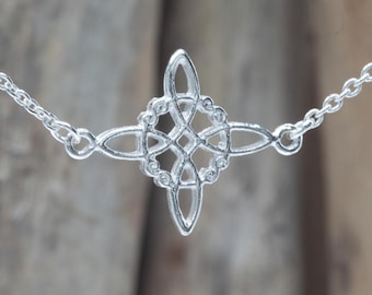 Sterling Silver Witch Knot Necklace: Wiccan Choker, Celtic Symbol