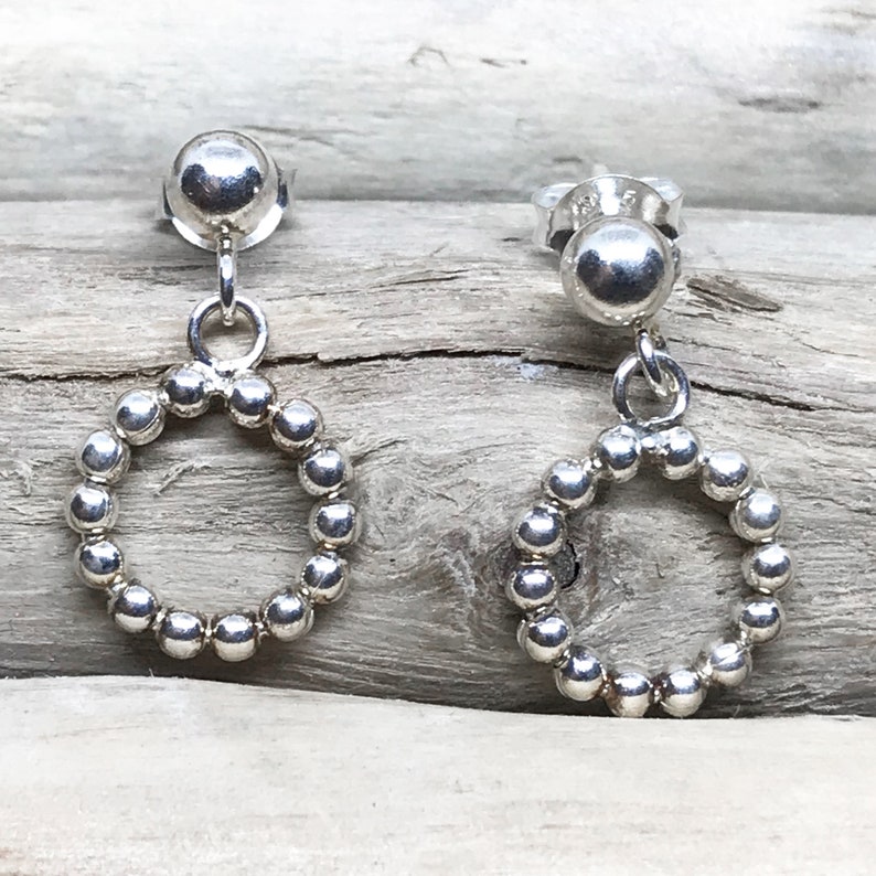Hoop Earrings Balls Hoops Hoop Silver Dangle Earrings Gipsy Etsy