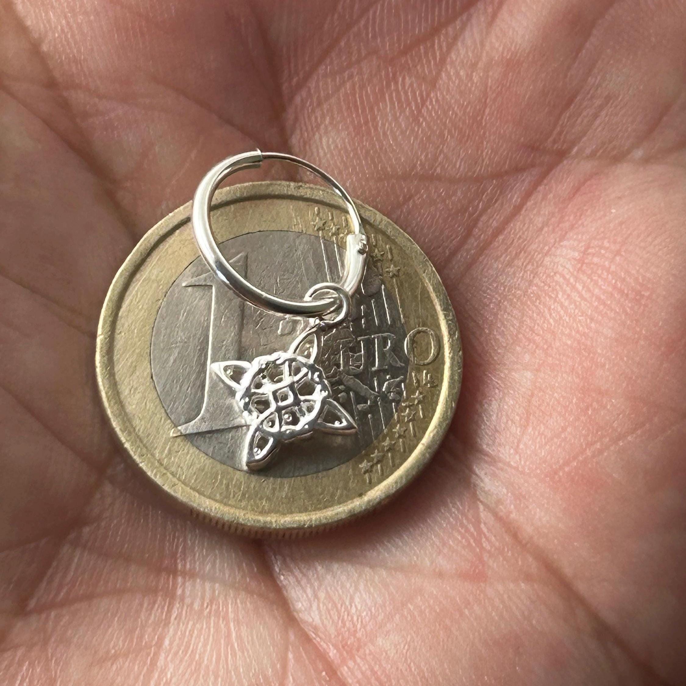 Orecchini A Cerchio Con Nodo Strega In Argento 925 E Pietra Di Luna – Regalo Esoterico