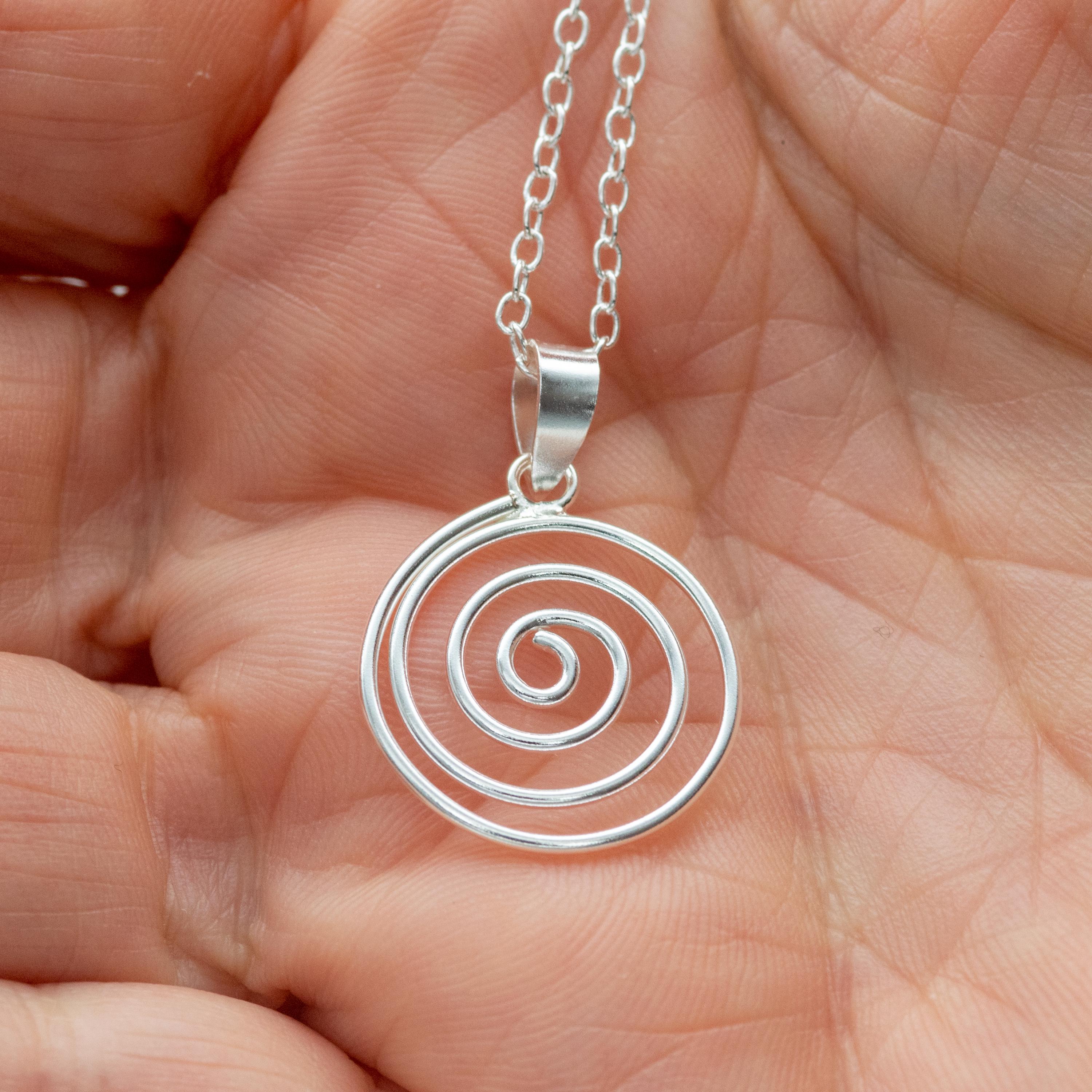 Ciondolo Spirale Lumaca In Argento Sterling 925 - Gioiello Anallergico