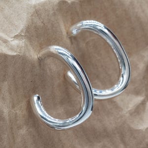Chunky Silver Stud Earrings,Thick Minimalist Studs, Modern Silver Earrings, Sculptural Everyday Jewelry, Unique Gift for Her VTS041