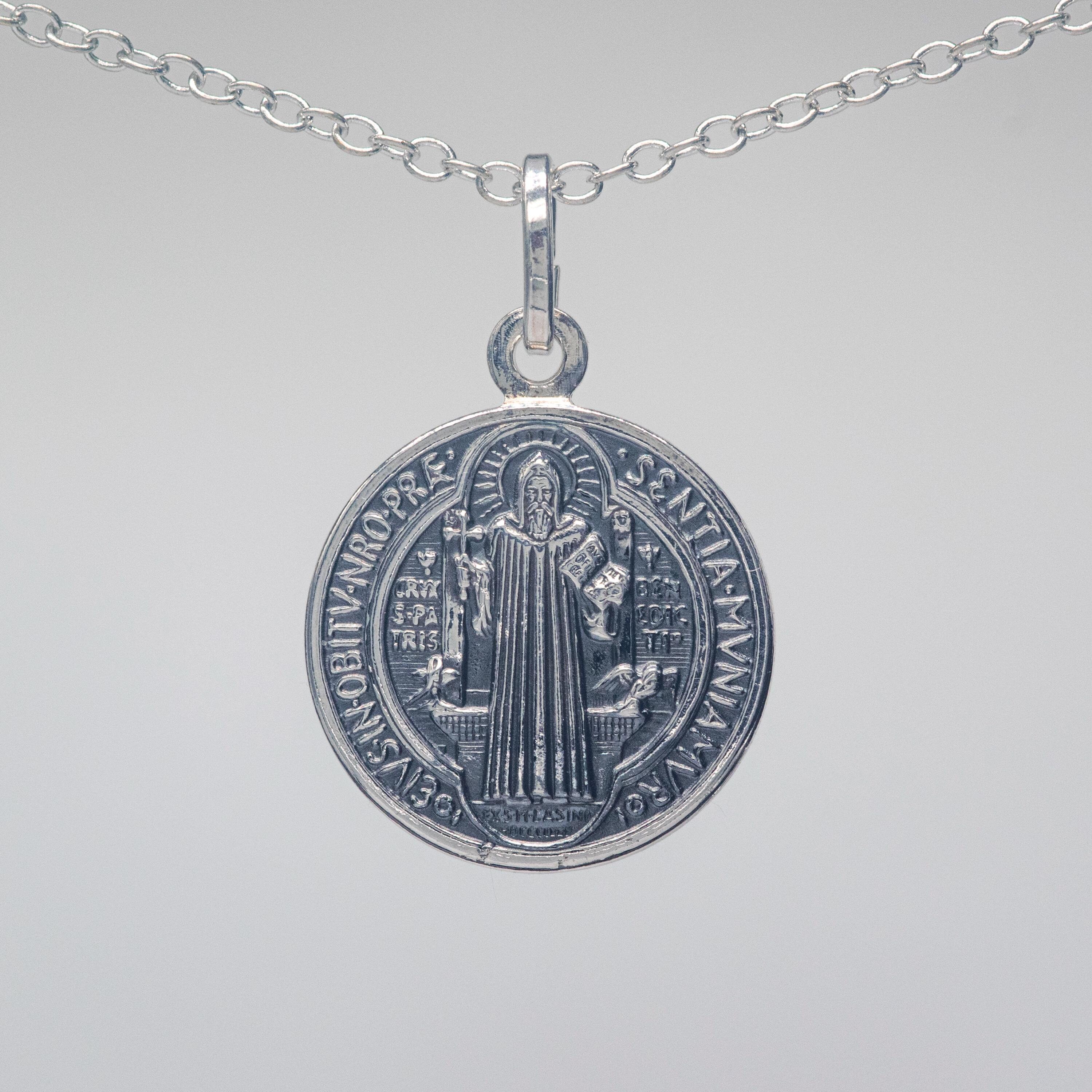 Medal Of St. Benedict In 925 Sterling Silver, Aged - Foto 12
