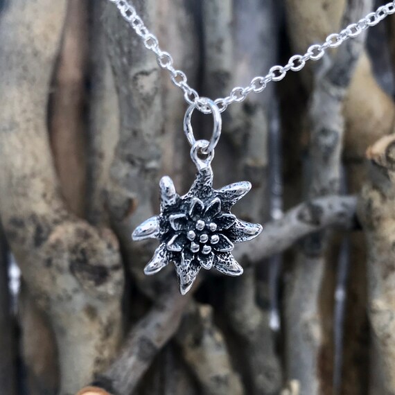 Edelweiss Pendant Necklace Mountain Flower Pendant Necklace