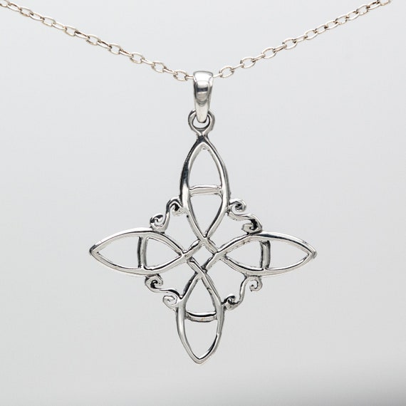 PARYFO Heksenketting Y2K 925 sterling zilver Keltische knoop hanger