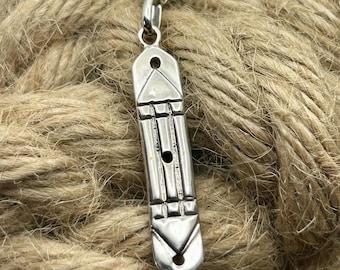 Sterling Silber Atlantis Anhänger, Zylinder Schutzsymbol Halskette