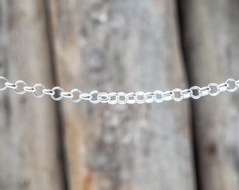 Delicata collana con catena Rolo in argento sterling / maglia rotonda da 0,27 mm
