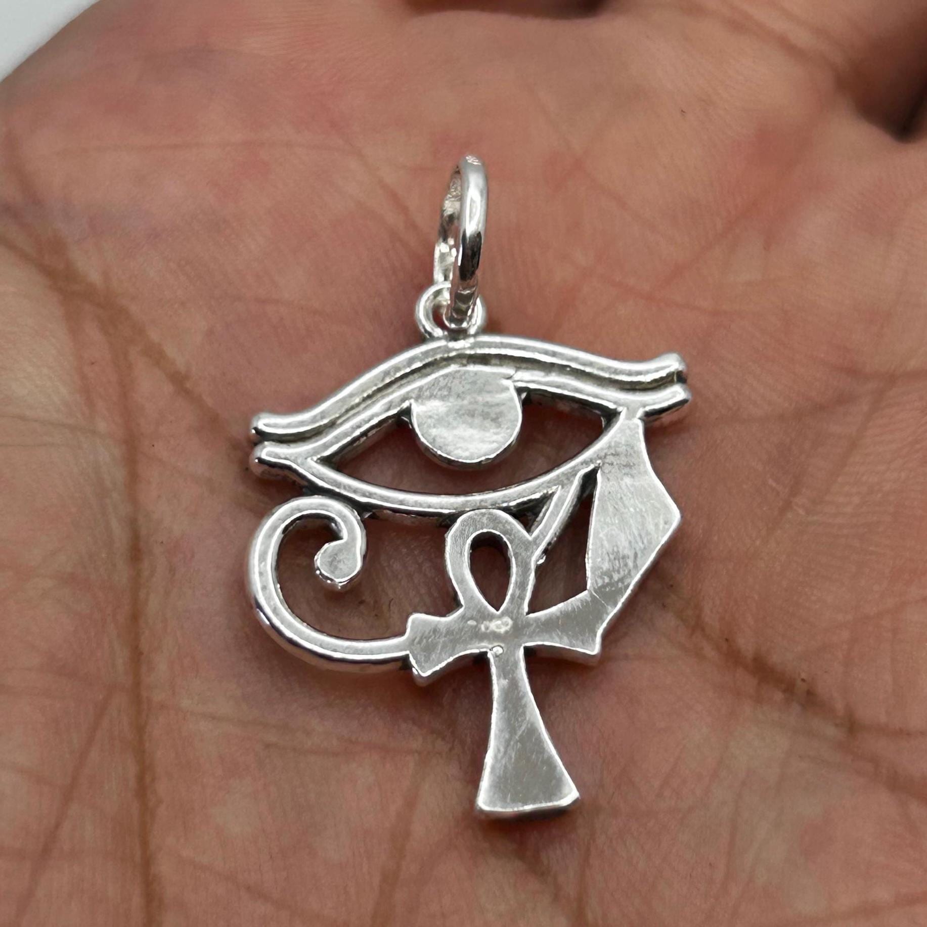 Ankh-kruis Oog van Horus Edelsteen ketting Sleutel van het leven Scarabee hanger Egyptische godin Isis ketting Oud-Egyptisch beschermingsamulet Religieuze sieraden (set zilver