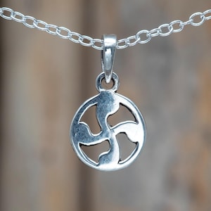 Sterling Silver Lauburu Basque Cross Pendant Necklace HDR029
