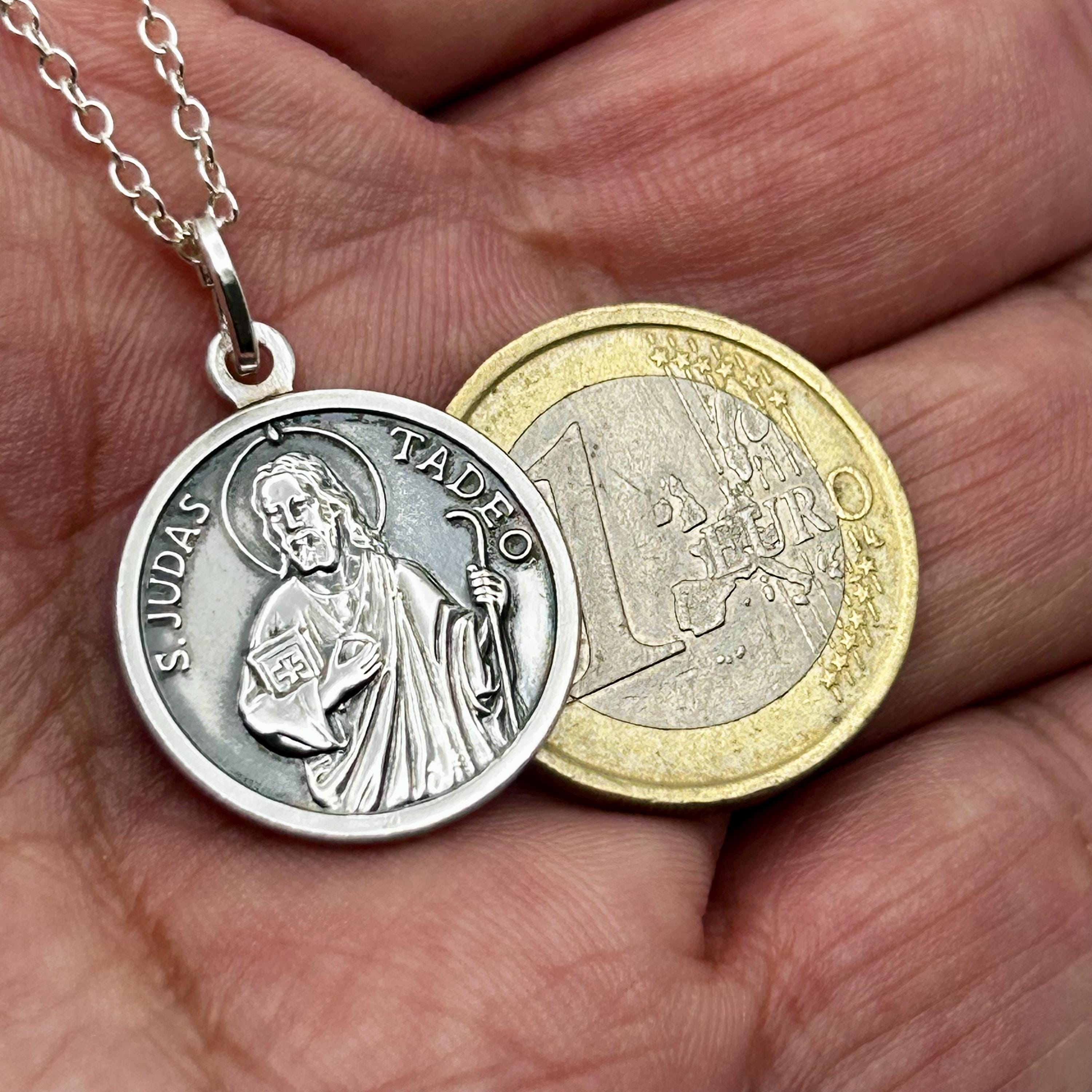 Sterling Silver Patron Saint of Hope St. Jude Thaddeus Medal Necklace ...