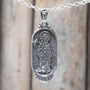 Santa Muerte Pendant | Sterling Silver Holy Death Talisman  Mexican Folk Saint Spiritual Amulet Spiritual  Día de los Muertos Jewelry CLT025