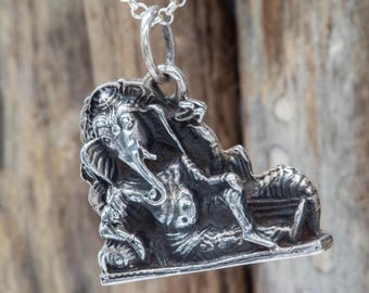 Ganesh-hänge i sterlingsilver