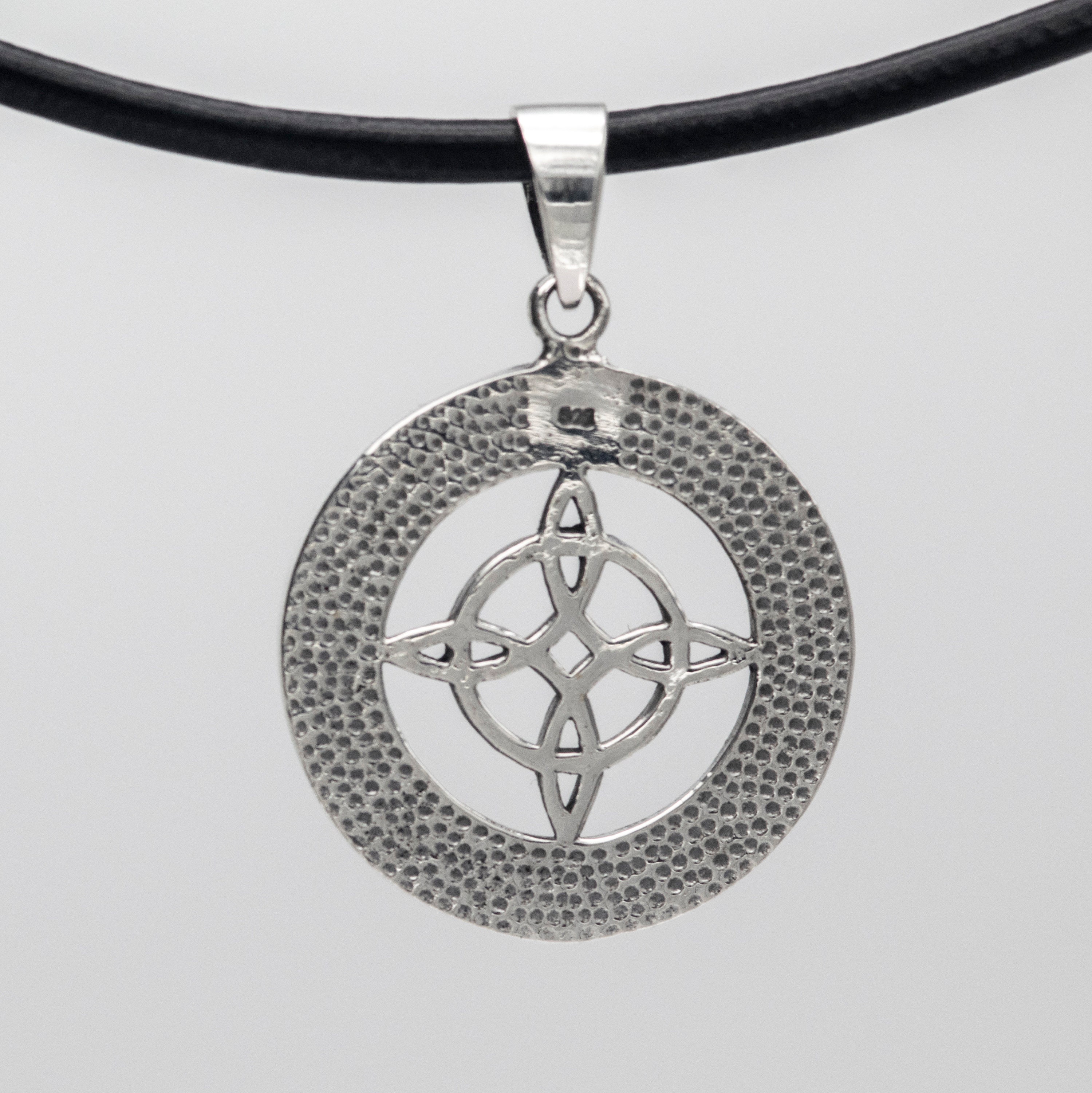 Sterling Silver Moon Phases & Witches Knot Pendant Necklace
