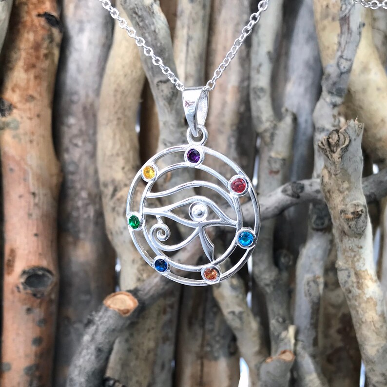 Gift for her MAD070 925 Sterling Silver Eye of Horus Pendant Necklace