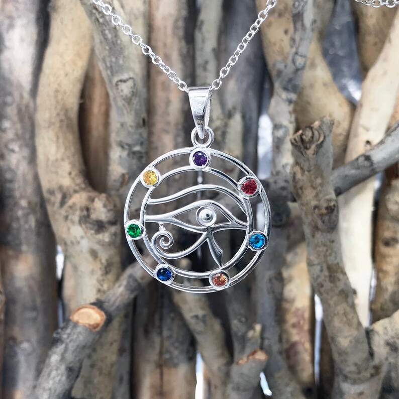 Gift for her MAD070 925 Sterling Silver Eye of Horus Pendant Necklace