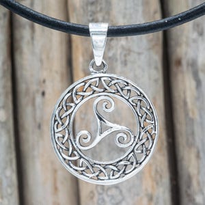 Large Triskelion Pendant | Sterling Silver Celtic Spiral Talisman | Balance & Movement Symbol Charm | Ancient Spiritual Jewelry |  HGP072