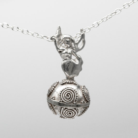 925 Silver Harmony Ball Angel Caller Pendant Necklace VTS102 UK