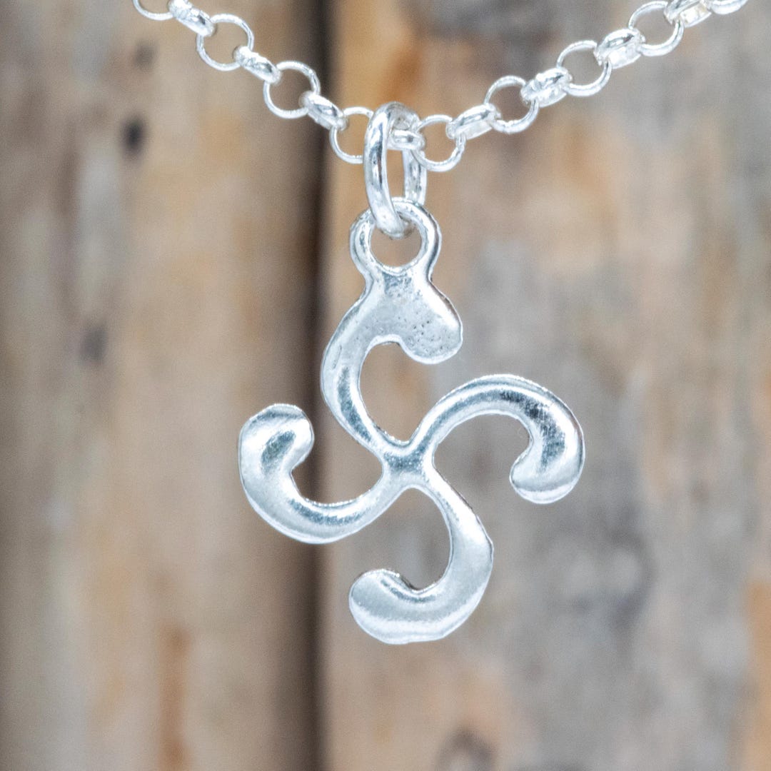 Silver Basque Silver Basque Lauburu Cross Pendant Necklace - Etsy